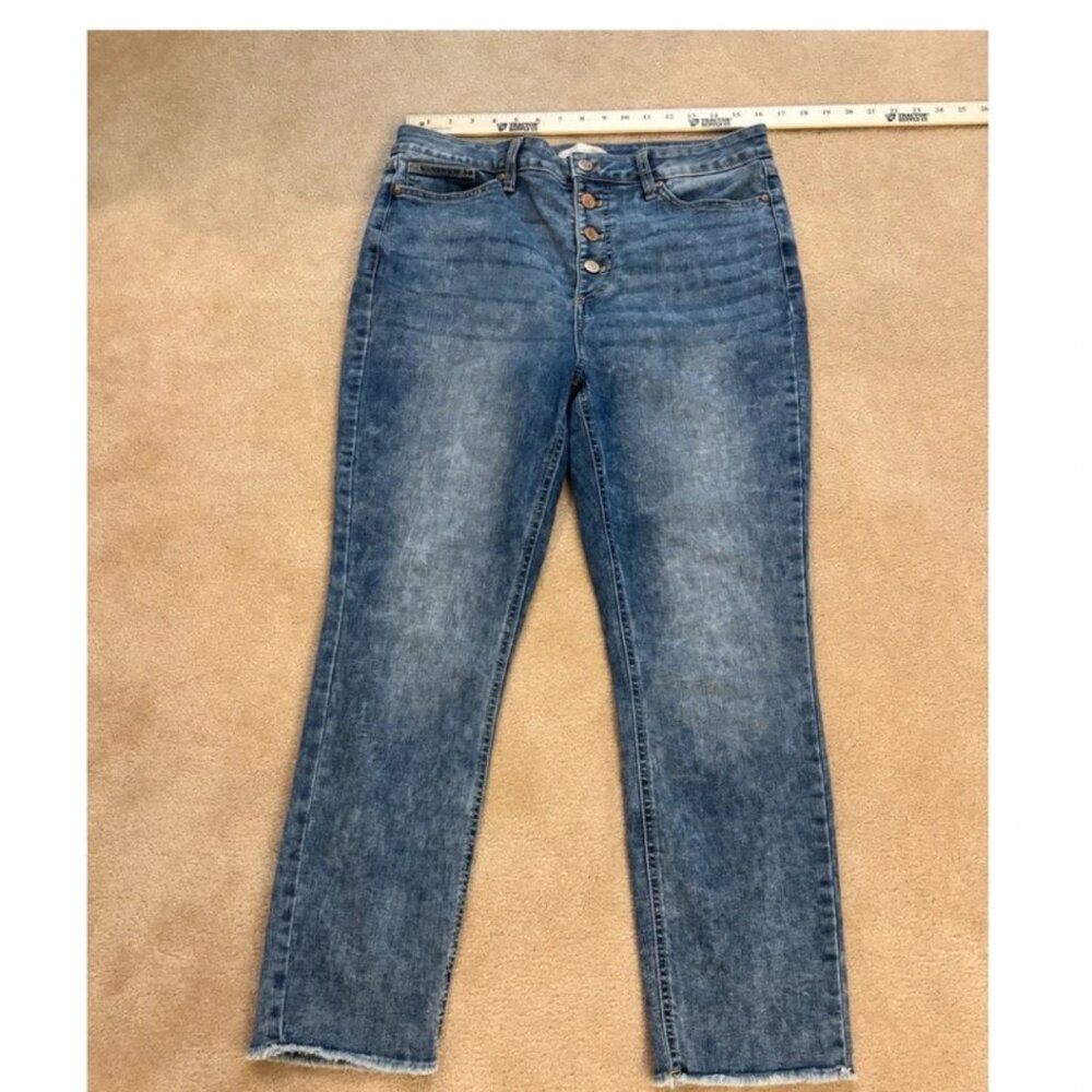 Lauren Conrad Raw Hem Button Fly Jeans Size 14